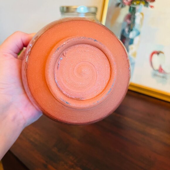 Vintage Handmade Signed Pottery Planter Terracotta 4.25" Tall Cottagecore Boho - Picture 3 of 7